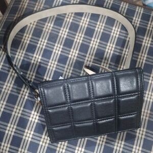 Steve Madden Black Quilted Mini Belt Bag
